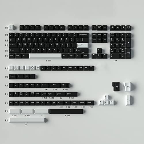 169 Keys Double Shot Keycaps Cherry Profile ANSI/ISO Layout Keycap Set for Cherry MX Switches Mechanical Gaming Keyboard