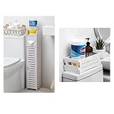Bathroom Storage,Toilet Paper Holder Storage Fit for Small Spaces,Narrow Bathroom Cabinet with Bathr