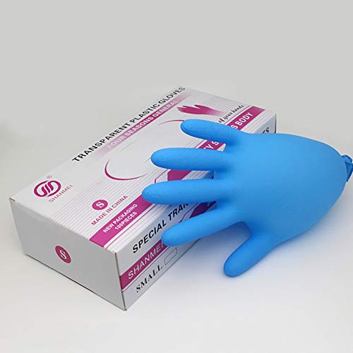 Disposable Gloves,Anself 50pcs Nitrile Powder Free Latex Free Gloves for Examination,Tattoo,Protection Use Size M