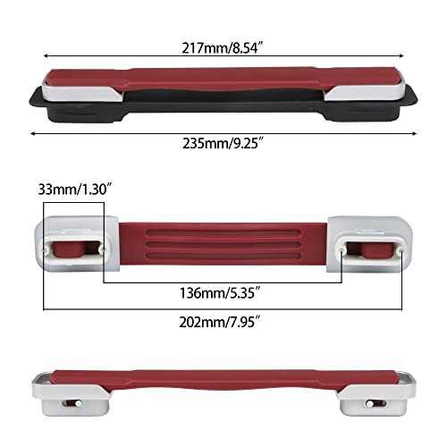 Image of Flexible Strap Suitcase Luggage Red B117 Replacement Handle with Screws 217mm