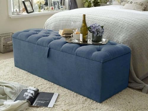 Pouf de rangement rectangulaire avec rangement de 1m80 pour chambre