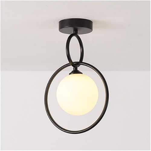 Iron Lamp Body Semi-Flush Mount Ceiling Lamp G9 Light Source Energy-Saving Lighting Fixture with Black Suction Ceiling Light