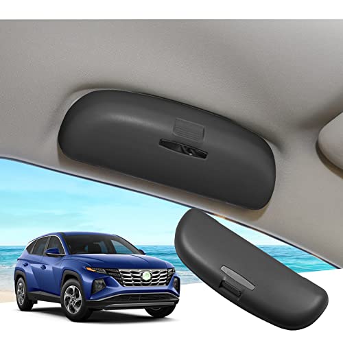GAFAT Compatible con Hyundai Tucson NX4 Facelift 2021-2024 2025 Soporte para gafas de sol Estuche, Caja organizadora Tucson 2024, Accesorio Tucson NX4 [Solo para el lado del pasajero] (Gris Oscuro)