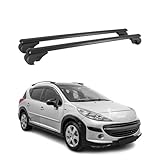 OMAC Barres de Toit en Aluminium pour Peugeot 207 Break 2006 2012 – TÜV/DIN 75302:2019 – Antivol Inclus – Charge Max 75 kg – 2 Barres Noir