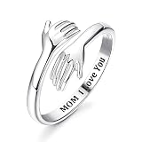 💕Hug Ring💕Un abrazo es un símbolo de amor y protección, y un gesto de gratitud por la gracia nutritiva de una madre. Deje que este anillo de abrazo de plata de ley 925 le diga a su querida mamá "Te amo".