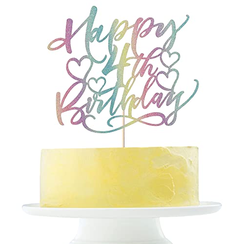 Color Flash Happy 4Th Birthday Cake Topper Boys And Girls Happy Birthday Cake Topper Children's Party Cake Decorations #TOP9