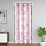 Pink Girls Coquette Bow 30%-50% oscurecimiento de la habitación, aislamiento térmico, 107 x 213 cm, 1 panel personalizado inicial E cortina para puerta de puerta, privacidad, cubierta de armario