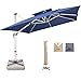 MOJIA Ampelschirm 300 x 300 cm Sonnenschirm Gartenschirm Mit Kreuzbasis, Doppelt-Dach Design Quadrat Terrassenschirm UV-Schutz (300 * 300 cm, Marineblau)