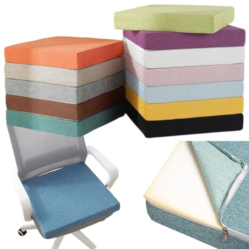 高反発座布団 厚め 滑り止め 座布団 クッション 椅子の上 蒸れない 通気性 食卓椅子用 お尻が痛くならない ダイニングチェアクッション 洗える シートクッション 四角型 和室 洋室 居酒屋 飲食店 旅館 (ライトグリーン,40*40*8cm) [並行輸入