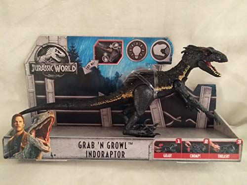 Jurassic World Grab'N Growl Indoraptor, Grab, Chomp, Thrash! Move Tail for Movements, Press Button and Dinosaur Makes Grabbing, Chomping, Lights & Sounds! Ages 4+ New in Box