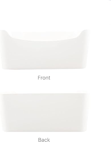 Miniatura 8 de Contenedores de almacenamiento grandes blancos con 4 unidades para organización para despensa, baño, estantes, armarios, cesta de almacenamiento