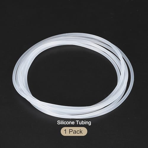 Image of 1m(3.3ft) 0.4mm(0.02 inch) ID x 1.6mm(1 /16 inch) OD Silicone Tubing Clear Industrial Plastic Tubing Pure Silicone Hoses for Pump Siphoning Draining Irrigation Brewing
