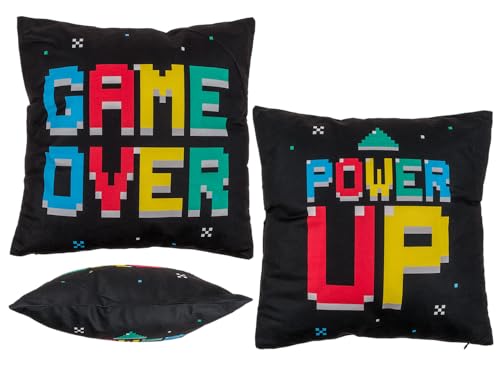 Out of the blue Cojín Reversible Power Up & Game Over, con Cremallera, Aprox. 40 x 40 cm, 100% poliéster, Peso: 250 g Aprox