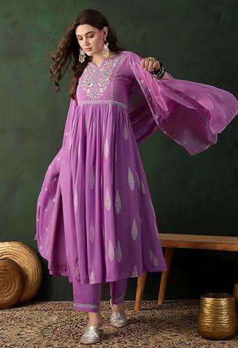 Image of SheWill Kurta Set for Women - Maroon Velvet Zari Sequence Cording Embroidered Kurta with Pant and Cutwork Organza Dupatta