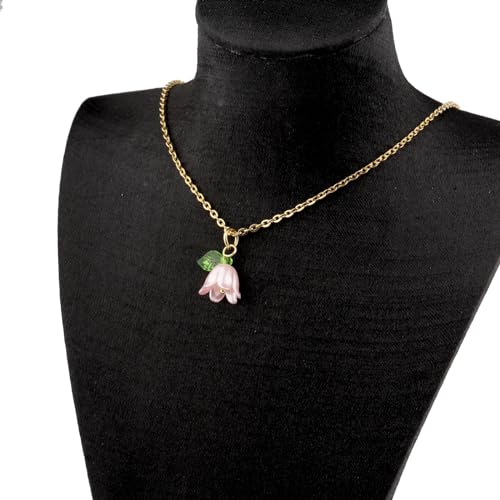 LQRI Lily of the Valley Necklace Lily Valley Flower Gift May Birth Flower Gift for Her Wildflower Necklace3