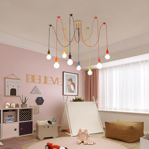 Lampe de plafond araignée 8 bras réglables suspension moderne