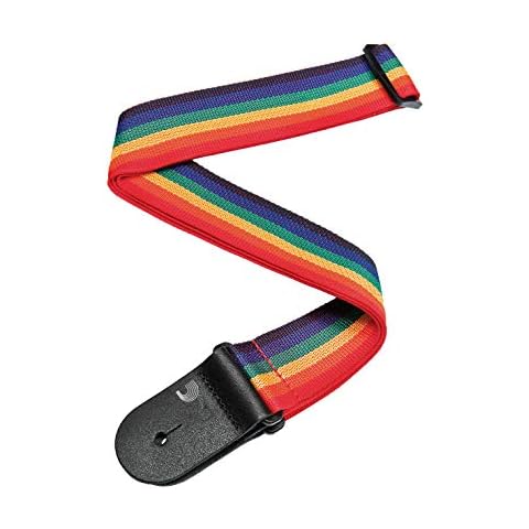 D'Addario Accessories Guitar Strap - Guitar Accessories - Electric Guitar Strap, Acoustic Guitar Strap, Acoustic Electric Guitar Strap & Bass Guitar Strap - Polypropylene - Rainbow Cover