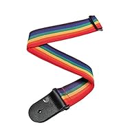 Rainbow polypropylene design Adjustable from 35" to 59.5" long Provides maximum comfort for standing situations Strong and secure leather ends Pattern also available in planet lock or acoustic quick release end