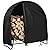 AKEfit 40 Inch Firewood Log Hoop Cover, Heavy Duty 600D Oxford Outdoor Waterproof Firewood Log Hoop Cover, Round Log Rack Cover with Zipper & 2 Windproof Buckle Straps & Drawstring (Cover Only)