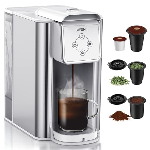 SIFENE single serve brewer 3-in-1 coffee machine for coffee pods ground loose tea 6 to 10oz brew...