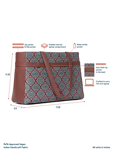 Image of ZOUK Urban Escape Bag | Stylish Vegan with Laptop Compartment, Trolley Sleeve & Anti-Theft Pocket |