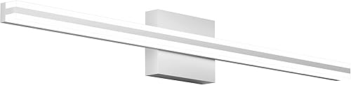 SOLFART Lámpara LED de tocador para baño, 31.9 pulgadas, moderna, plateada, para baño, 6000 K