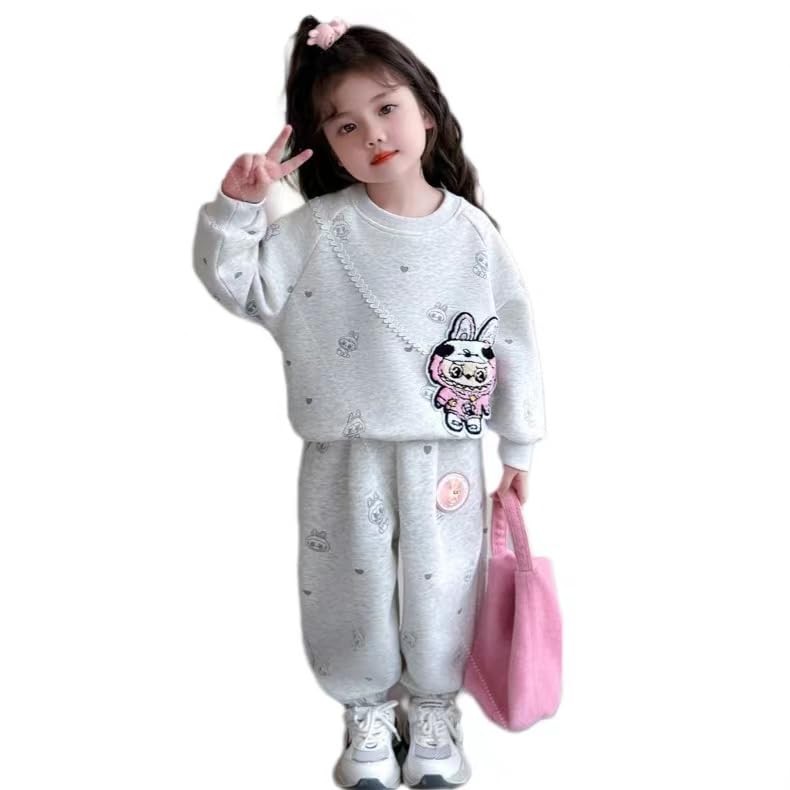 labu.bu clothes for girls Outfits Fashion Sweatshirts+Sweatpants Long Fall Casual Pullover Dailywear Set Size 3-10Y