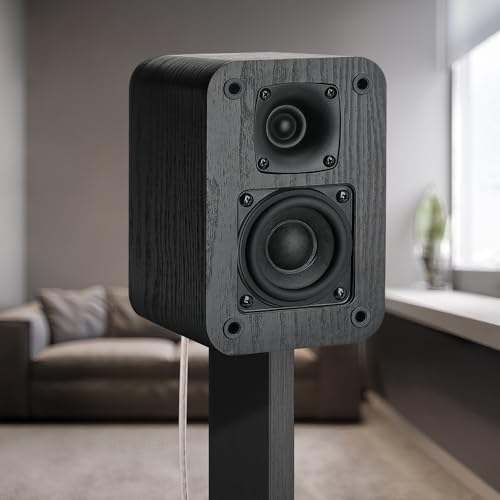 Image of Saiyin 5.0 Surround Sound Speakers, 235 Watts Peak Power | Home Theater Speakers with Black Classic Retro Wood Grain, Amplifier or Receiver Required, Cable Not Included