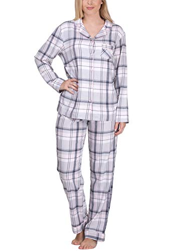 maluuna Pyjama en Flanelle pour Femme 100% Coton, Couleur:Vieux Rose, Größe Textil:L Cover
