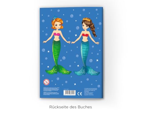 Anziehpuppen zum Ausschneiden Anziehpuppe aus Papier Papierpuppen-Spielbuch (4 Puppen/Meerjungfrauen) mit Kleidungsstücken zum Anziehen