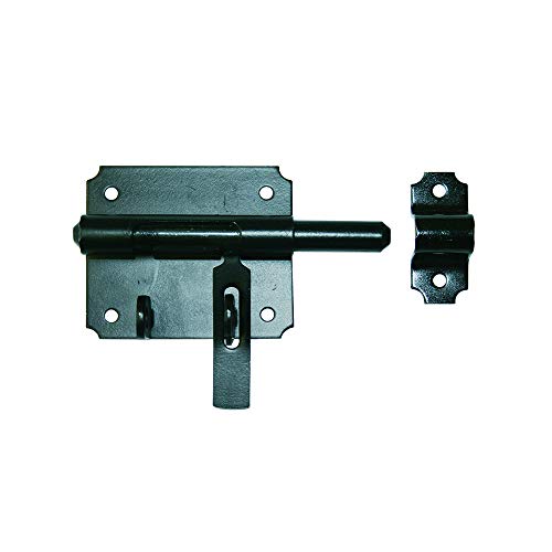 Verrou de box porte-cadenas avec gâche - Diamètre 16 mm, Noir Cover