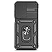 for Samsung Galaxy A15 5G Case with Slide Camera Cover HD Screen Protector [Military Grade 16ft. Drop Tested] Magnetic Ring Holder Kickstand Protective Phone Case for Galaxy A15 5G 2024, Black