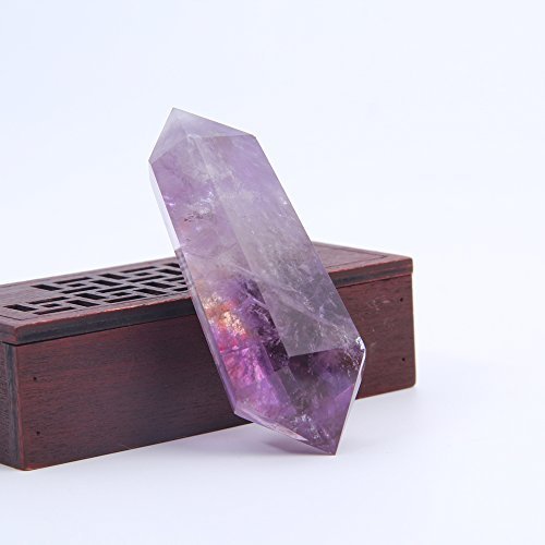 Hongjintian Natural Rock Amethyst Reiki Healing Quartz Crystal Points / Column APPROX. 3.15inches (Error 5mm)