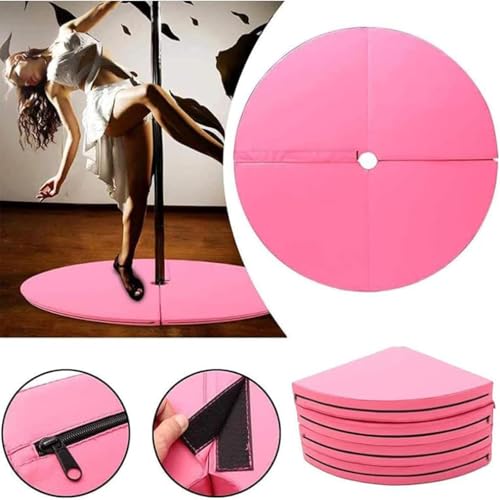 Alfombrilla de choque para baile de poste con espuma protectora y diseño redondo 2