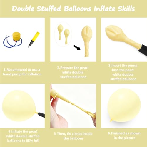 Image of 108Pcs Double Stuffed Light Yellow Balloon Garland Arch Kit