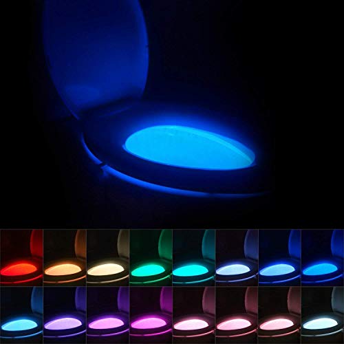 SleepinGO Multi-Color Motion Sensor LED Toilet Night Light - Light Detection Sensor- Cool New Fun Christmas Gadget for Her, Women, Birthday Kid - Funny Unique Gift Idea Best Gag Valentines Day Present