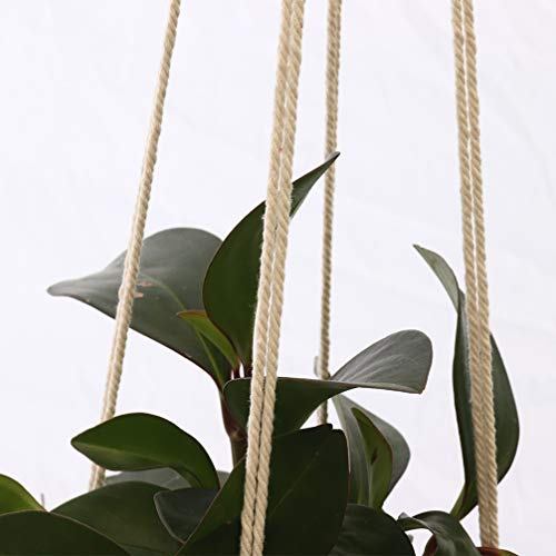 DOITOOL Cesto de vaso de flores para pendurar à mão - bolso de rede de corda de algodão tecido, cest