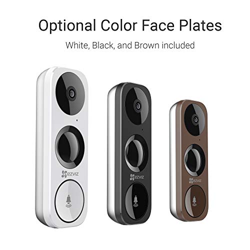 EZVIZ WiFi Video Doorbell, Night Vision, Two-Way Talk, PIR Motion Detection, Weather Proof, 180° Vertical FOV, Free 3-hour Cloud Storage(DB1)