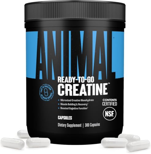 Image of Animal Micronized Creatine Monohydrate Capsules - 300 Caps, 2500mg per Serving to Support Muscle Growth, Endurance, ATP Production, Cognitive Function, Strength, Recovery, and Delay Muscle Fatigue