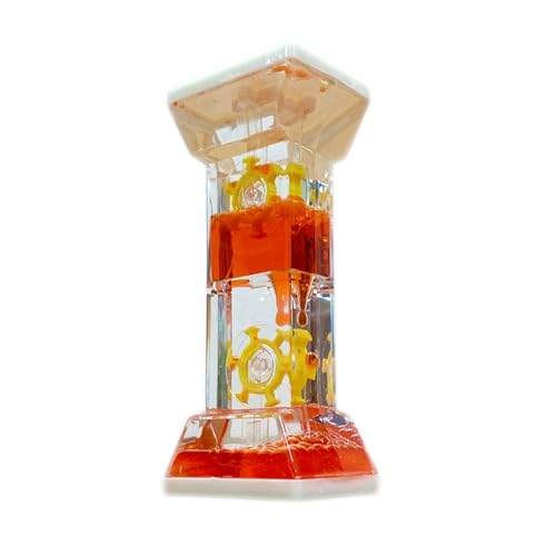 Reloj de Arena Líquido, Temporizador Sensorial Líquido, Reloj de Arena Burbujeante Líquido Juguetes Sensoriales para Alivio de Estrés, Autismo, TDAH, Regalos para Adulto y Niño (Rojo)