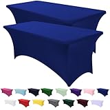 Separo Tischdecke, dehnbar, rechteckig, Spandex, für Outdoor, Party, DJ, Messen, Bankett, Lieferanten, Hochzeiten etc. 2PC 6FT Königsblau