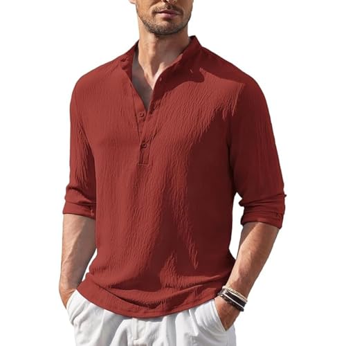 Image of Bellstone Men's Cotton Blend Solid Regular Fit Full Sleeve Short Kurtas | Men's Trendy Short Kurta | Ethnic Stylish Casual Lightweight Summer Kurta for Daily and Occasion Use