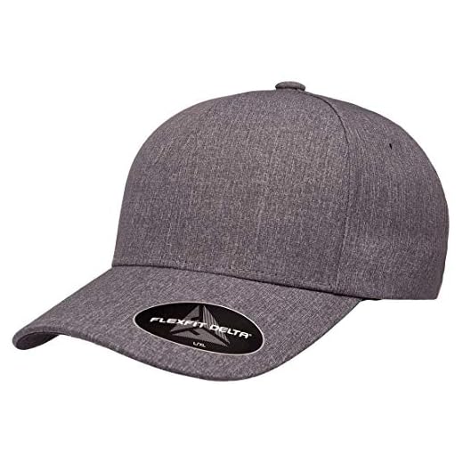 Flexfit Original Blank Flatbill Premium Fitted 210 Hat, Melange Blue, XXL