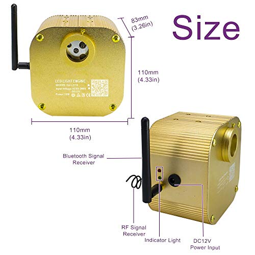 Akepo 16W Rgbw Twinkle Fiber Optic Lights Music + App Control Star Ceiling Light Kit For Car & Home, Rgbw Led Light Engine Driver With Optical Fiber Cable 550Pcs 13.1Ft/4M 0.75Mm + Remote #TOP3