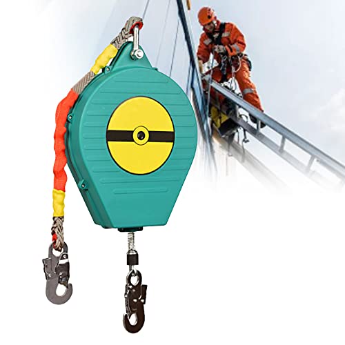 HJKHNK Antichute a Rappel Automatique, Dispositif Kit Antichute pour Toiture, Longe Élastique pour Industrie pour Anti-Chute, Rétractable Sangle Lifeline, Charge-150kg