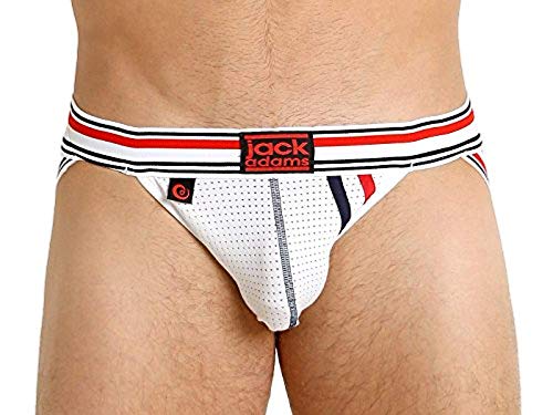 Jack Adams Men's Lift Jockstrap, White, Small