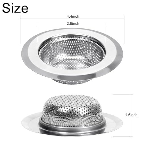 Image of Stainless Steel Kitchen Sink Strainer ((Round (Pack of 2)), 11.5 cm