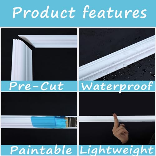 Panels Peel and Stick Premade Wainscoting Accent Wall Panels for Interior Wall Decor Easy DIY Build and Batten Chair Rail & Picture Frame Door Decor - Thumbnail 4