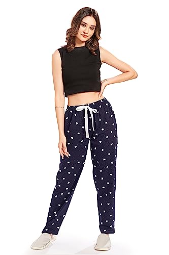 Image of WEET Women's Cotton Heart Printed Pyjama|Night Lounge Pants for Ladies