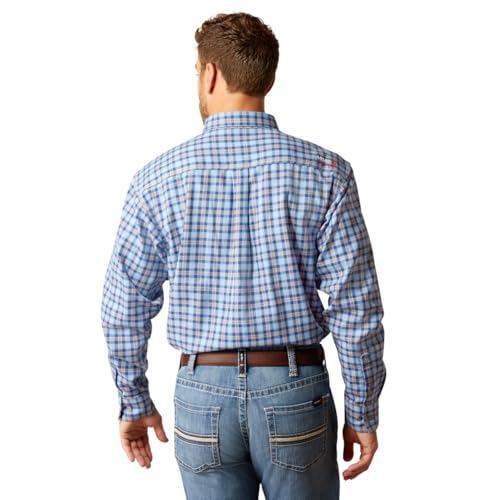 Image of ARIAT Men's Fire Resistant Sierra Work Shirt, Glacier Blue, 3X-Large Tall